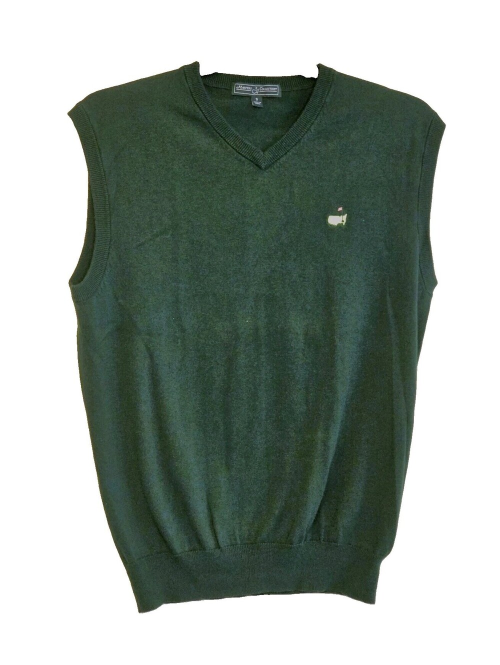 Masters Collection Men's Green Sweater Golf Vest V-neck Cotton Size Small